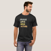 Peace Love Dogs Acting   Retro T-shirt (Voorkant volledig)