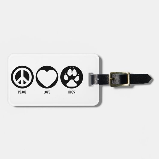 Peace Love Dogs Bagagelabel (Voorkant horizontaal)