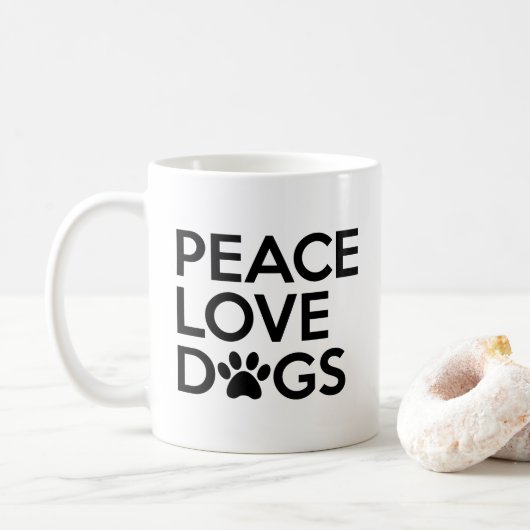 Peace Love Dogs Coffee Mok (Met donut)