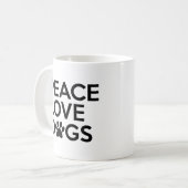 Peace Love Dogs Coffee Mok (Voorkant links)