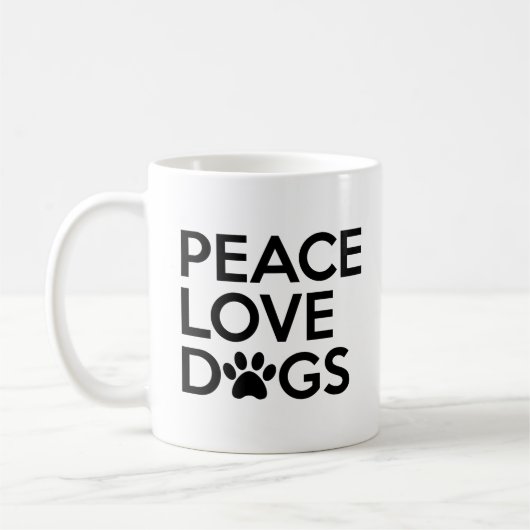 Peace Love Dogs Coffee Mok (Links)