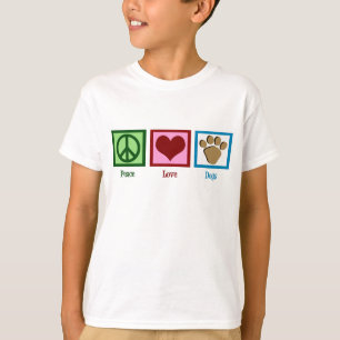 Peace Love Dogs Cute Hondenliefhebber Kinder T-shirt