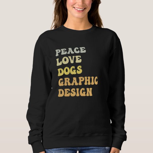 Peace Love Dogs Graphic Retro Trui (Voorkant)