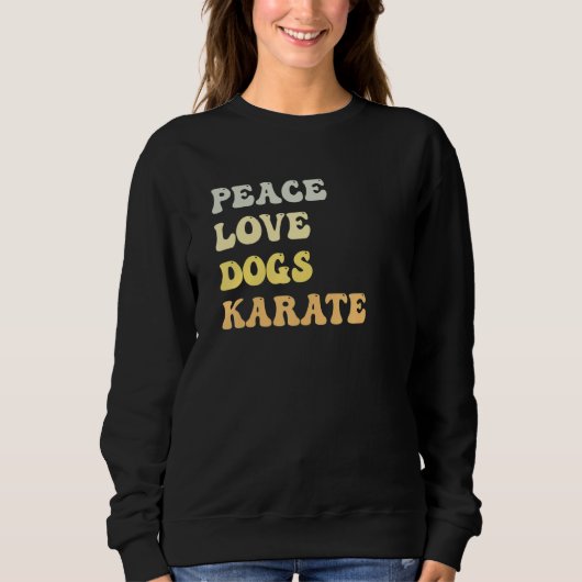 Peace Love Dogs Karate  Retro Trui (Voorkant)