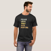 Peace Love Dogs Kite Surfing Retro T-shirt (Voorkant volledig)