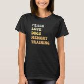 Peace Love Dogs Memory Training   Retro T-shirt (Voorkant)