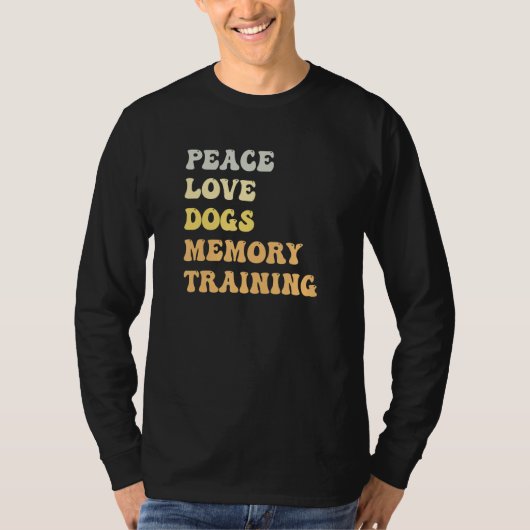 Peace Love Dogs Memory Training   Retro T-shirt (Voorkant)
