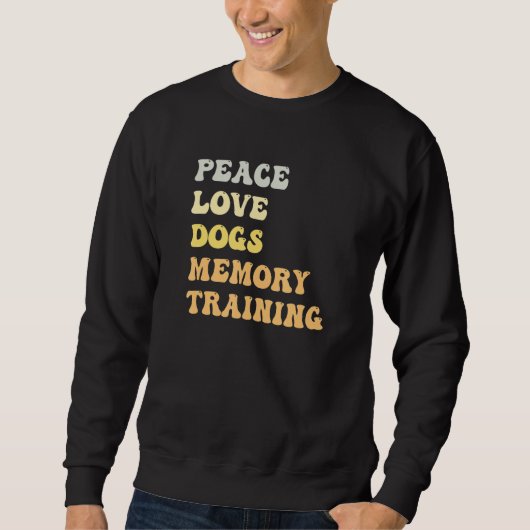 Peace Love Dogs Memory Training Retro Trui (Voorkant)