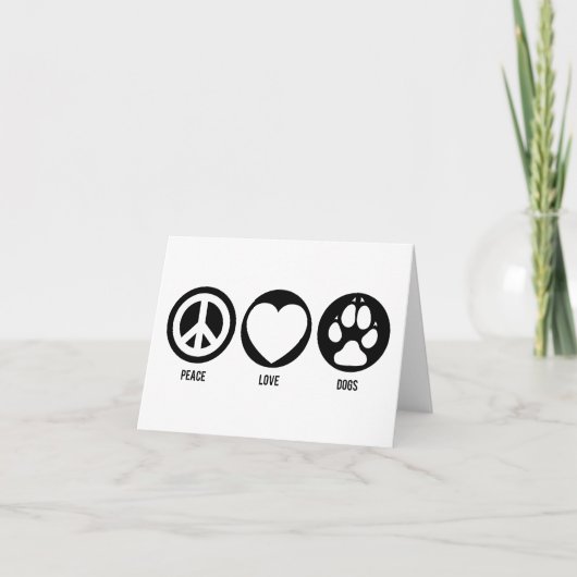 Peace Love Dogs Note Card Kaart (Voorkant)