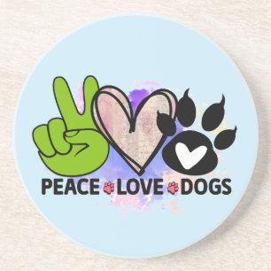 Peace Love Dogs Onderzetter – Boho Cadeau voor Hui