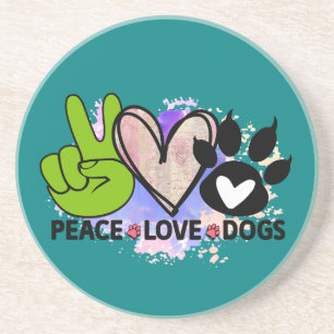 Peace Love Dogs Onderzetter – Boho Geschenk voor H