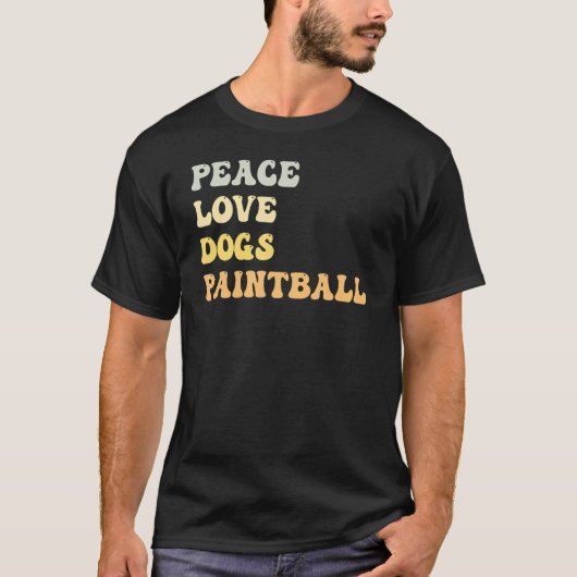 Peace Love Dogs Paintball Retro T-shirt (Voorkant)