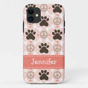 Peace Love Dogs Paw Print Case-Mate iPhone Case