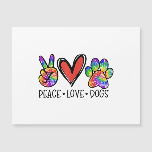 Peace Love Dogs Paws Tie Dye Rainbow Animal Rescue (Voorkant)