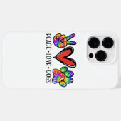 Peace Love Dogs Paws Tie Dye Rainbow Animal Rescue Case-Mate iPhone Case (Achterkant (horizontaal))