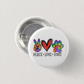 Peace Love Dogs Paws Tie Dye Rainbow Animal Rescue Ronde Button 3,2 Cm (Voorkant /achterkant)