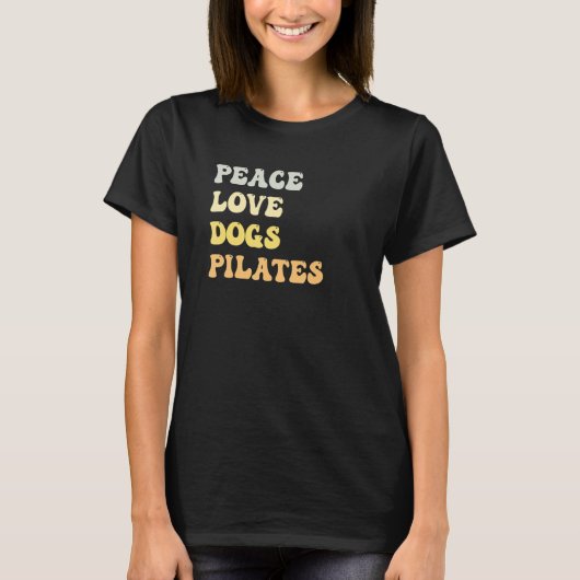 Peace Love Dogs Pilates   Retro T-shirt (Voorkant)