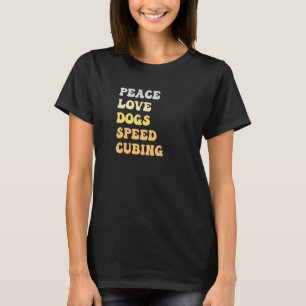 Peace Love Dogs Speed Cubing Retro T-shirt