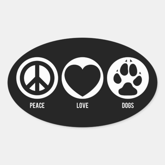 Peace Love Dogs Sticker (Voorkant)