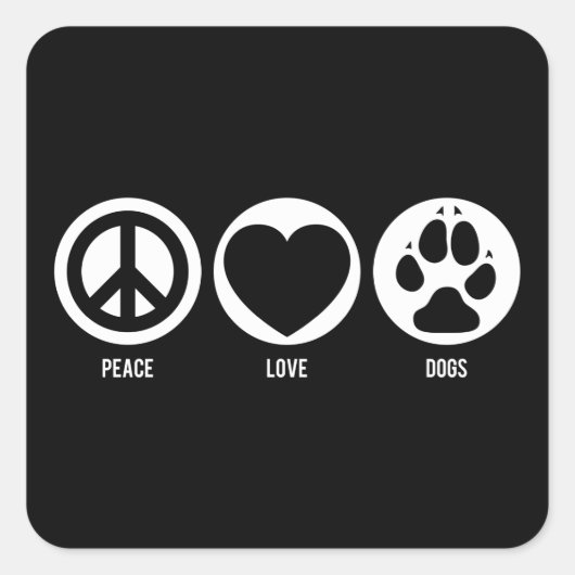 Peace Love Dogs Sticker (Voorkant)