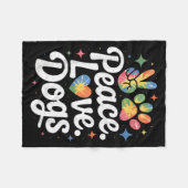 Peace Love Dogs Tie Dye Dog Lover Rescue Puppy Fleece Deken (Voorkant (Horizontaal))