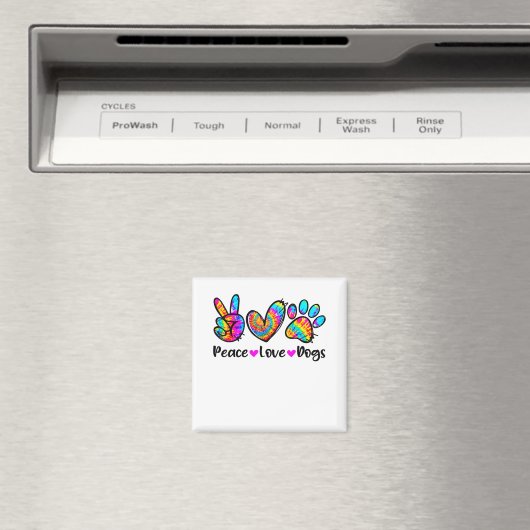 Peace Love Dogs Tie Dye Dog Paw Mam Cute Mothe Magneet (Insitu (Vaatwasser))