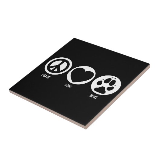 Peace Love Dogs Tile Tegeltje (Zijkant)
