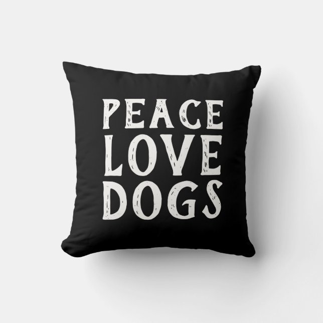 PEACE LOVE DOGS-typografie | Kussen (Voorkant)
