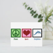 Peace Love Dolphins Briefkaart (Staand voorkant)