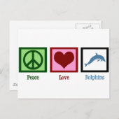 Peace Love Dolphins Briefkaart (Voorkant / Achterkant)