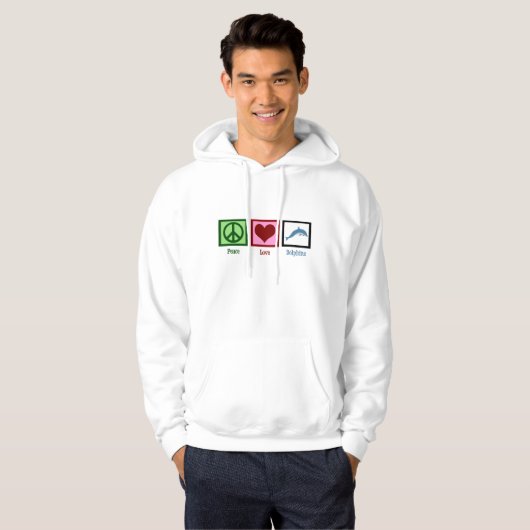Peace Love Dolphins Hoodie (Voorkant volledig)