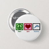Peace Love Dolphins Ronde Button 5,7 Cm (Voorkant /achterkant)