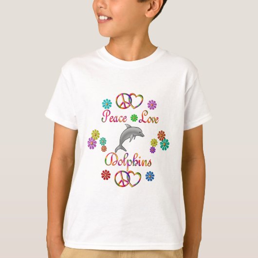 Peace Love Dolphins T-shirt (Voorkant)