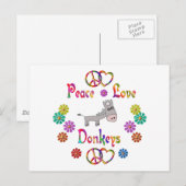 PEACE LOVE DONKEYS BRIEFKAART (Voorkant / Achterkant)