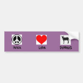 Peace Love Donkeys Bumpersticker (Voorkant)