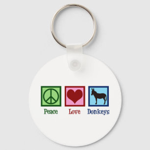 Peace Love Donkeys Sleutelhanger