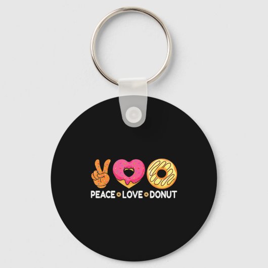 Peace Love Donut - Doughnut Lover's For Men Women Sleutelhanger (Voorkant)