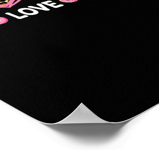 Peace Love Donuts Funny Doughnut Lover Mannen Wome Poster (Hoek)