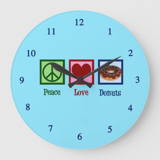 Peace Love Donuts Grote Klok (Voorkant)