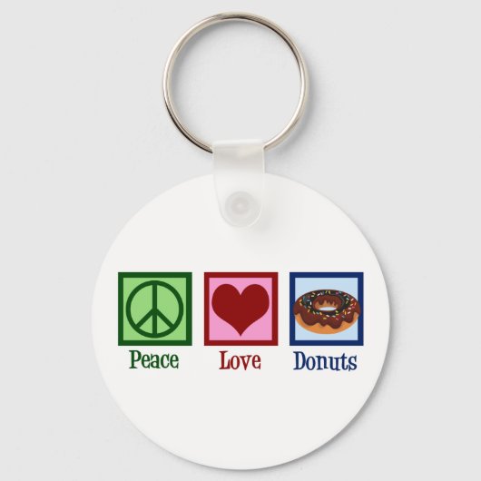 Peace Love Donuts Sleutelhanger (Achterkant)