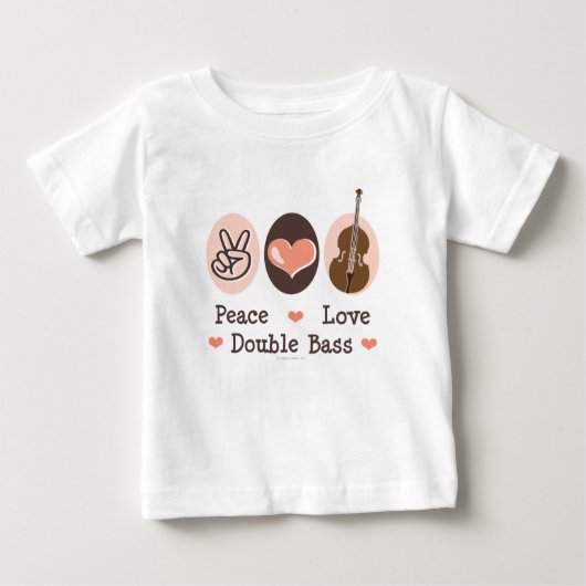 Peace Love Double Bass Baby T-shirt (Voorkant)