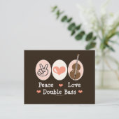 Peace Love Double Bass Briefkaart (Staand voorkant)