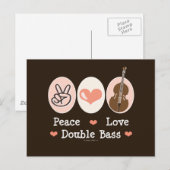 Peace Love Double Bass Briefkaart (Voorkant / Achterkant)