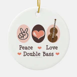 Peace Love Double Bass Ornament