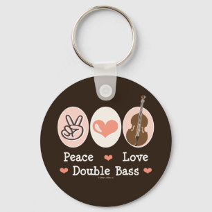 Peace Love Double Bass Sleutelhanger