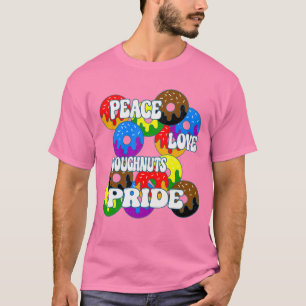 Peace Love Doughnuts Pride T-shirt