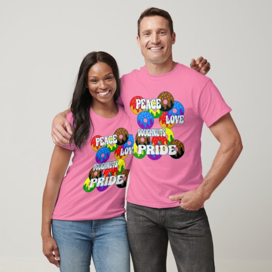 Peace Love Doughnuts Pride T-shirt (Unisex)