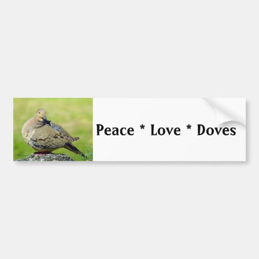 Peace Love Doves Birds Bumpersticker (Voorkant)