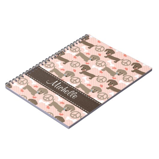 Peace Love Doxies Dachshund Notebook Journal Notitieboek (Linkerzijde)