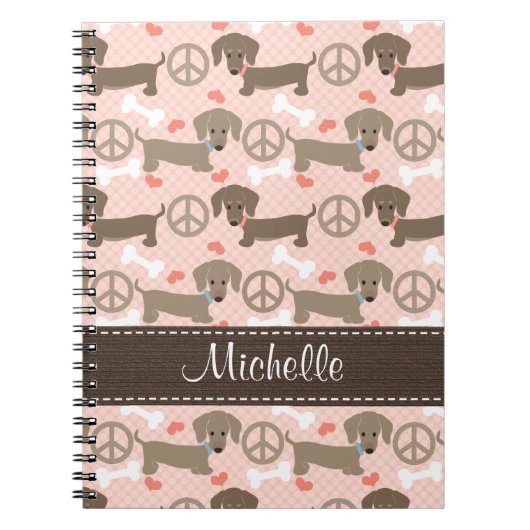 Peace Love Doxies Dachshund Notebook Journal Notitieboek (Voorkant)